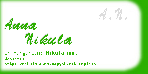 anna nikula business card